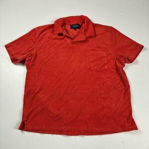 002 - MENS BONDELID TERRY CLOTH STYLE ORANGE POLO T SHIRT